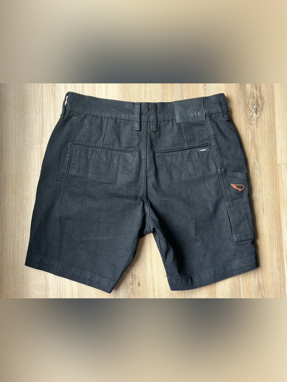 Sa1nt Black Twill Shorts 6247-Smp Heavy Duty Dyneema Moto Work Shorts 34